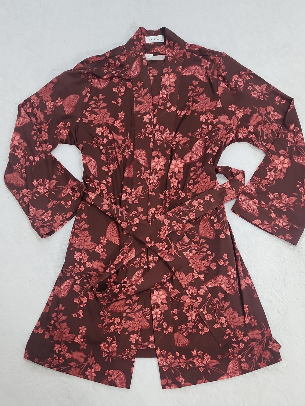 Masongrey Matching Cloud Jersey Pajama Shirt Dress & Robe In Botanical Print